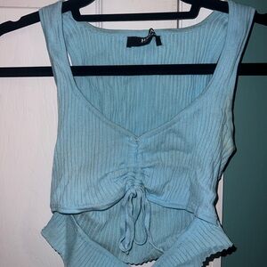 Hera Collection Light Blue Ribbed Crop Top